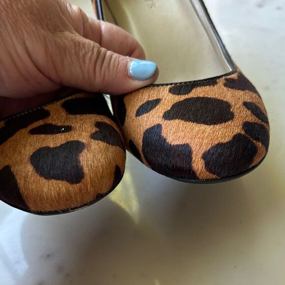 New Y2K Talbots Leopard calf hair Animal Print Heels - Picture 4 of 9
